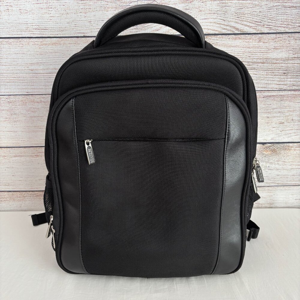 Kenneth Cole Reaction Backpack Laptop Canvas Slim Black Bag